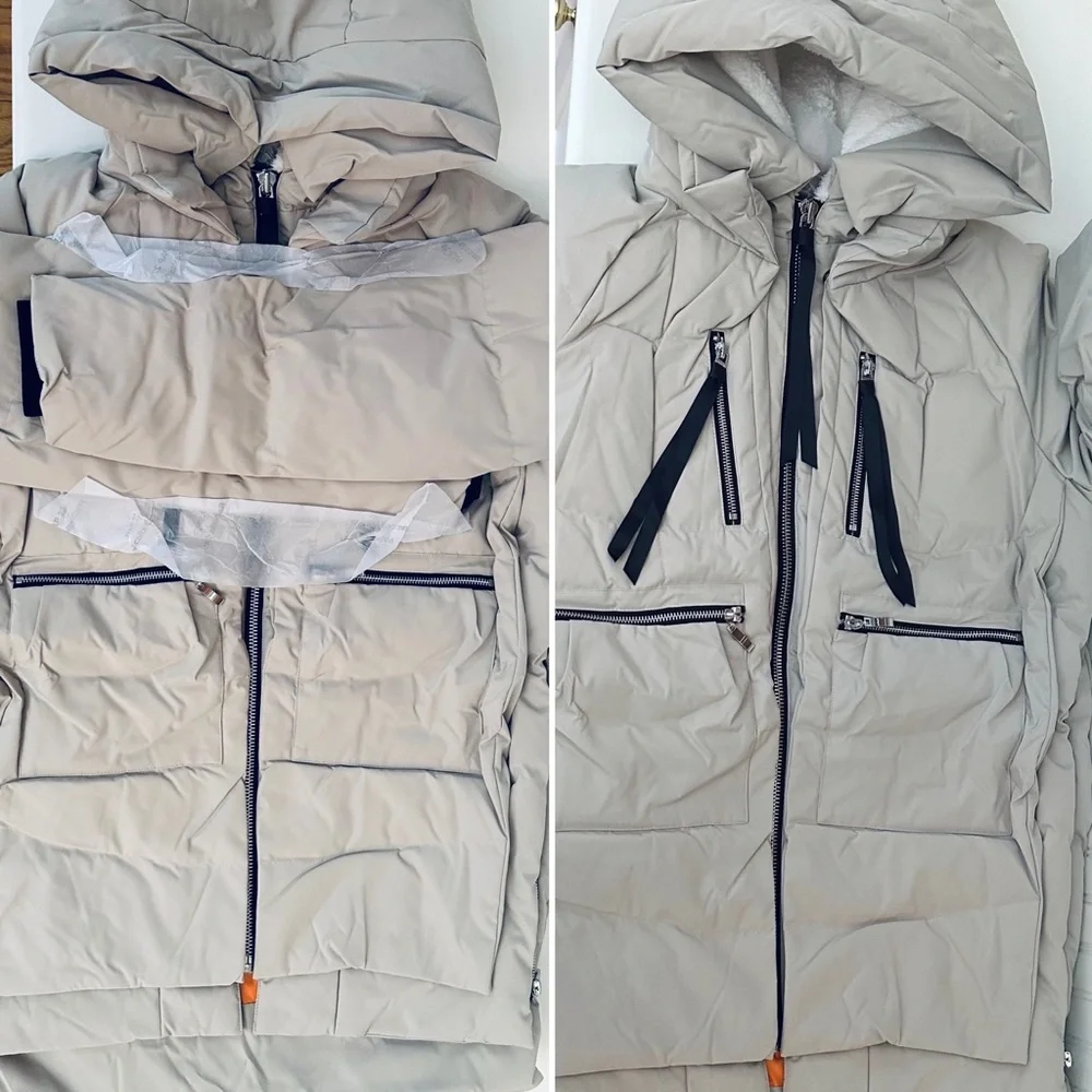 NWT Orolay Coat BEIGE SMALL Thickened Down Jacket Warm Coat UPDATED MODEL Womens - Picture 6 of 16
